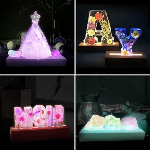 LED Light Base for Acrylic 2 Pcs 1181 Inch Wooden Display Pedestal
