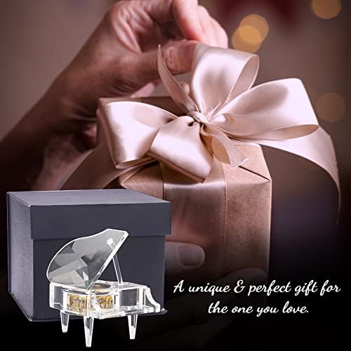 ELLDOO Crystal Piano Music Box - Mechanical Clockwork Decorative Ornament