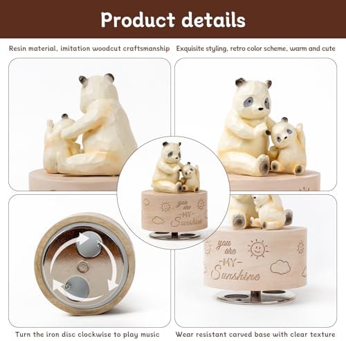 Panda Music Box Figurine with You Are My Sunshine Song