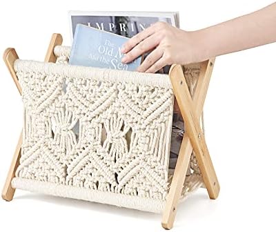 Mkono Macrame Magazine Rack Boho Storage Holder
