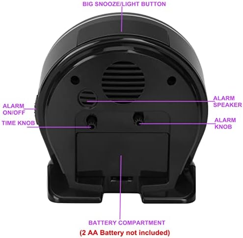 Silent No Ticking Analog Alarm Clock for Seniors
