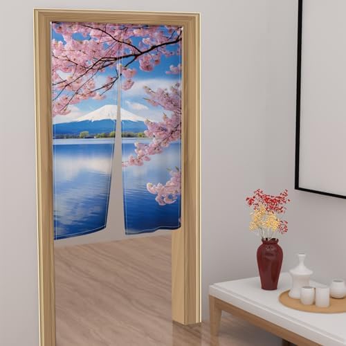 Japanese Mount Fuji Noren Door Curtain for Home Kitchen Bathroom