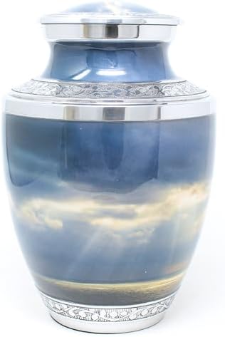 Sky with Clouds and Sunlight Design Cremation Urn for Adult Ashes - Large
