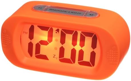 Uxcell Orange LCD Alarm Clock with Snooze