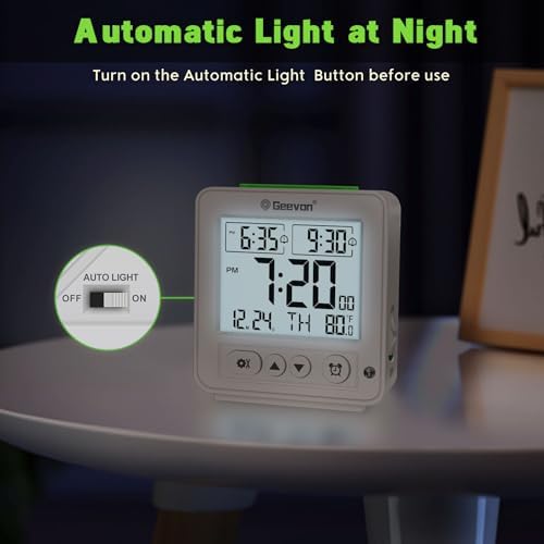 Geevon Smart Night Light Alarm Clock with Dual Alarm and Temperature Monitor