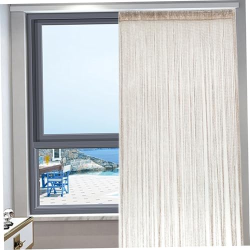 Champagne Gold String Curtains 39x79 Inch