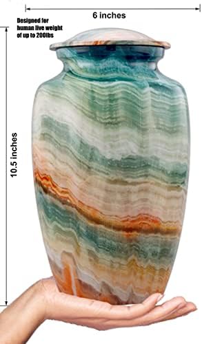 Elegant Blue Marsh Marble Cremation Urn for Human Ashes
