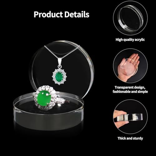 4 Pack Acrylic Round Display Blocks for Table Showcases