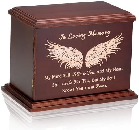 Dobango Cremation Urn Wooden Box for Human Ashes Adult Male Female