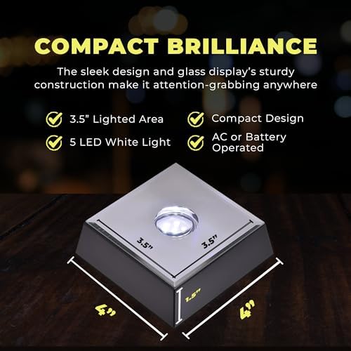 5 LED White Light Stand Base with Mirror Top