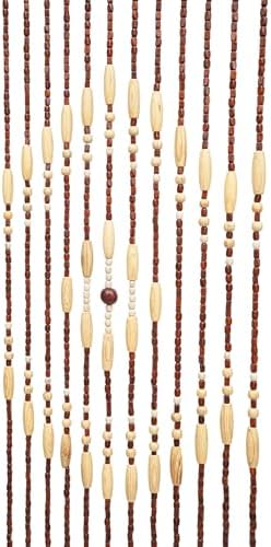 Natural Bamboo Door Bead Curtain 31 Strands Fringe