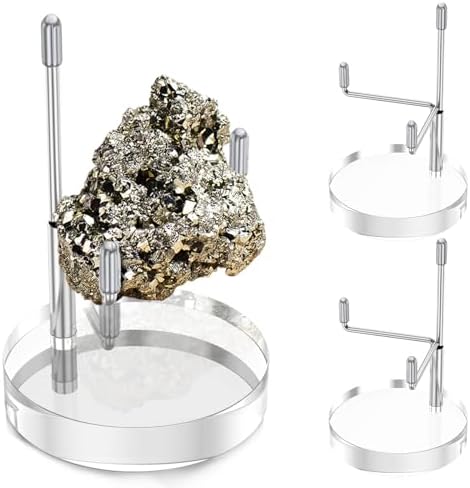 3Pcs Adjustable Metal Arms Display Stand for Rocks and Gems