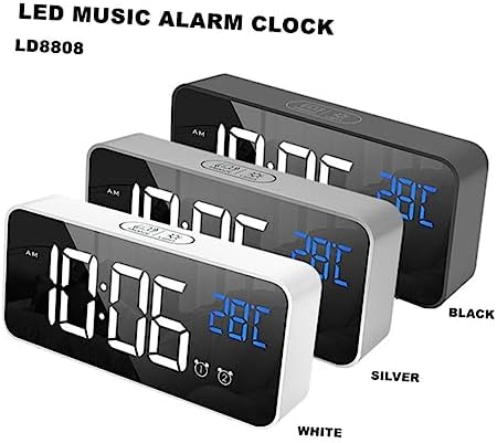 PRETYZOOM Music Charging Alarm Clock with Large Screen for Boys Girls