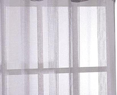 Classic Solid Sheer Voile Curtains Panel Grey 52x63 Inch