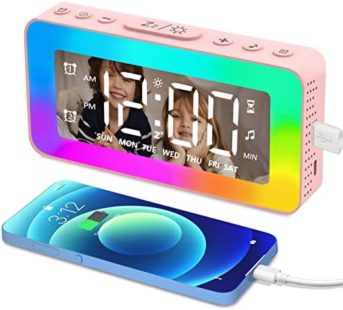 SPLITSKY Kids Alarm Clock with RGB Night Light and White Noise