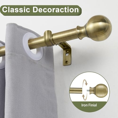 Adjustable Window Curtain Rods 36-72 Inches Antique Bronze