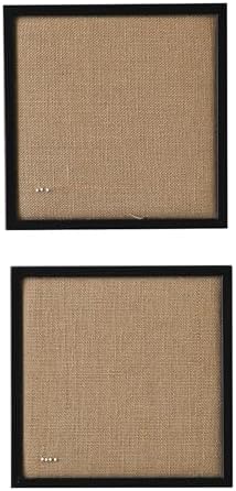 SOFE Burlap Bulletin Board Set of 2 - 12x12 Black Wall Organizer