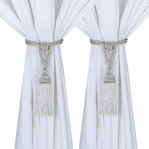 BEL AVENIR 2 Pack Crystal Curtain Holdbacks