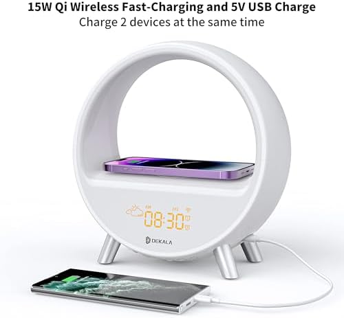 Dekala Arches Alarm Clock with Wireless Charging and White Noise