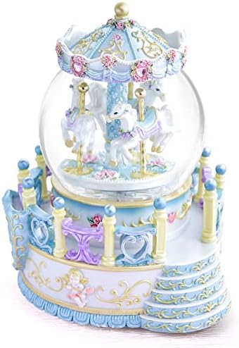 Carousel Horse Music Box with Light - Romantic Snow Globe Gift