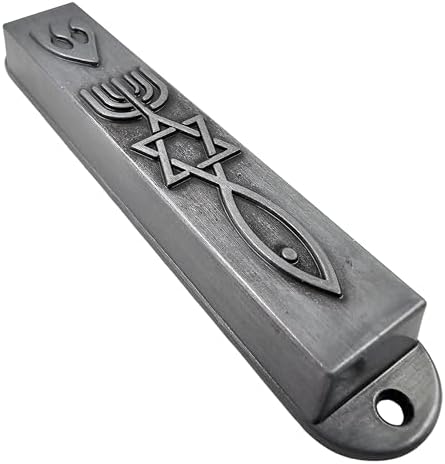 Set of 2 Pewter Mezuzah with Scroll for Door