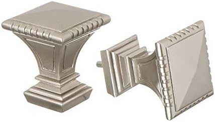 Ivilon Decorative Window Curtain Rod with Carved Square Finials