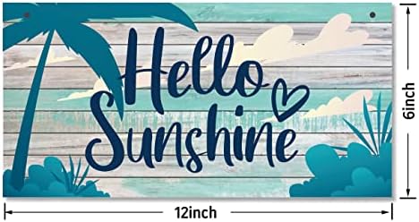Hello Sunshine Wood Wall Sign 12x6 Inch