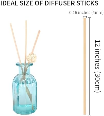 50PCS Natural Fiber Reed Diffuser Sticks 12 Inch Long 4mm Diameter