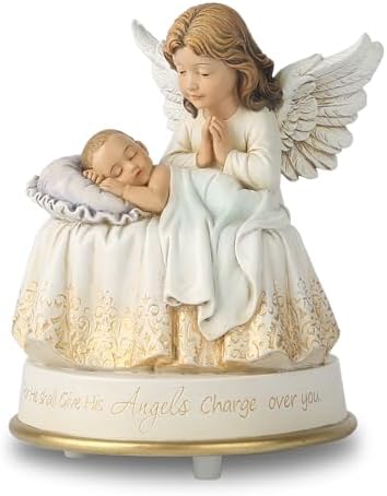 Guardian Angel Music Box Figurine - 53 Inch Musical Angel Decoration