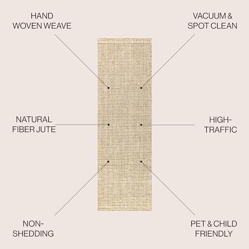 JONATHAN Y NFR103A-28 Ivory Jute Runner Rug