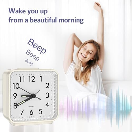 Oqimax Silent Alarm Clock with Night Light and Large Display