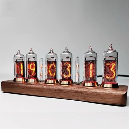 Glow Digital Tube Clock with Adjustable Brightness and Touch Control