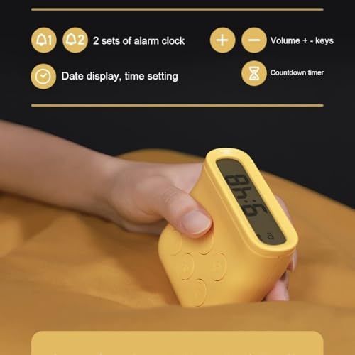 Dual Alarm Clock with Snooze Battery Operated Silent Intelligent Dimming 5 Volume Levels