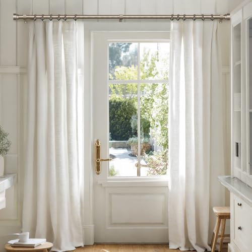 2 Pack Retro Silver Curtain Rods for Windows 66-120 Inches