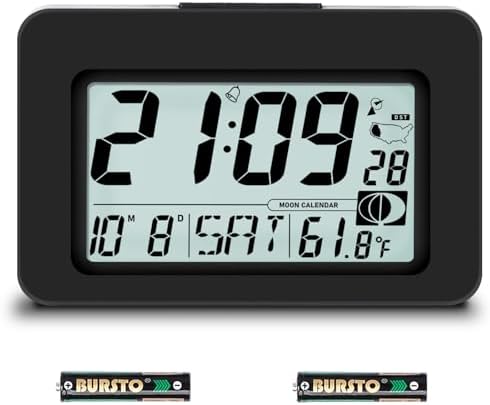 Qinyune Atomic Alarm Clock with 5s Touch Backlight