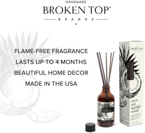 Broken Top Natural Reed Diffuser Set Coconut Sandalwood