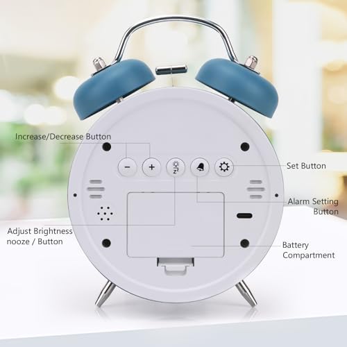 JUSTUP Loud Alarm Clock with LED Display and Night Light