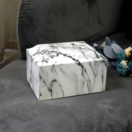 MAKEYS White Classic Cultured Marble Cremation Urn