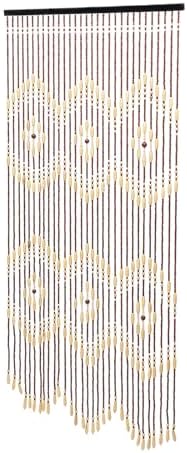 Natural Bamboo Door Bead Curtain 31 Strands Fringe