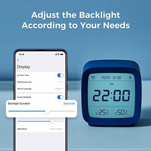 Qingping Smart Bluetooth Alarm Clock with Temperature and Humidity Display
