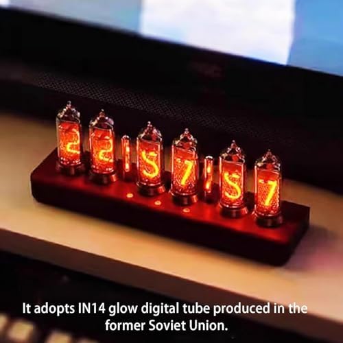 Glow Digital Tube Clock with Adjustable Brightness and Touch Control