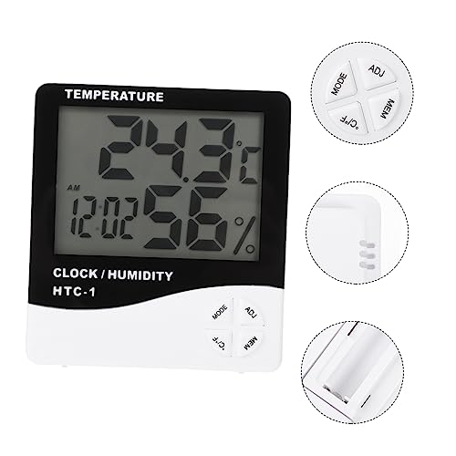1pc LCD Thermometer Clock for Indoor Temp Humidity Monitoring