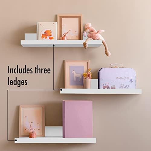 Americanflat 14 Inch Floating Shelves Set of 3 White
