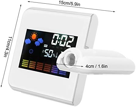 White Projection Alarm Clock with Weather Forecast