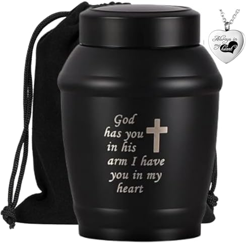 58 Inch Stainless Steel Cremation Urn with Ashes Necklace