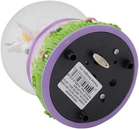 Purple Fairy and Unicorn Rotating Musical Snow Globe