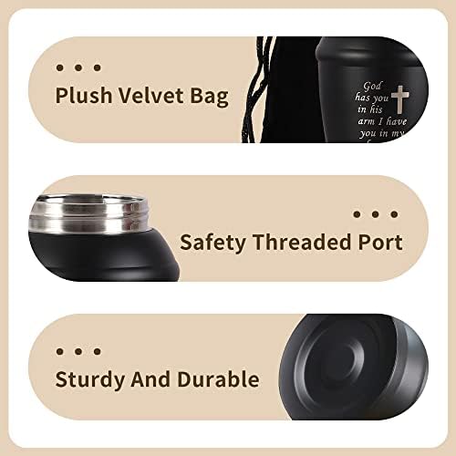58 Inch Stainless Steel Cremation Urn with Ashes Necklace