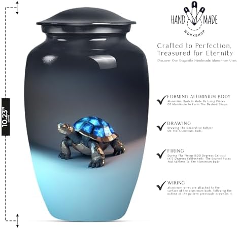 Turtle Urn for Ashes 10 Inch Decorative Cremation Urn