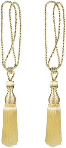 Andux Beige Curtain Tieback with Tassel