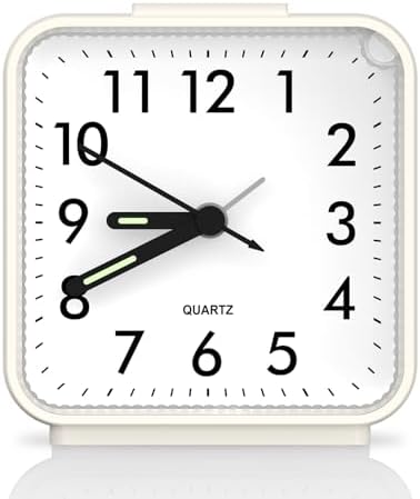 Oqimax Silent Alarm Clock with Night Light and Large Display